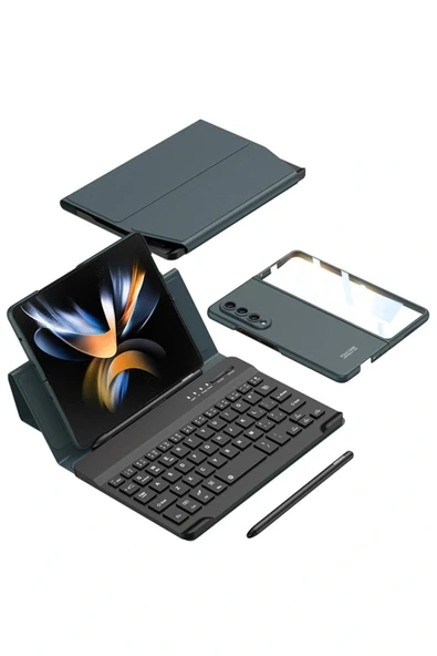 LitaeTrend Universal Universal Kılıf Fold Klavye - Koyu Yeşil - Resim 2