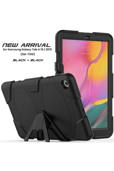 LitaeTrend Samsung Galaxy T510 Tab A 10.1 Kılıf Griffin Tablet Kapak - Siyah - Resim 2