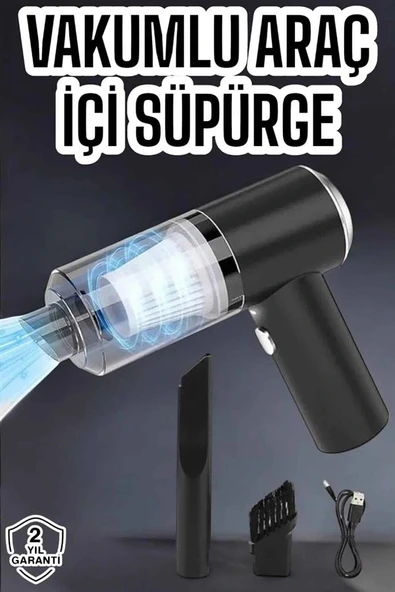 LitaeTrend Üflemeli Güçlü Vakumlu Ev Ofis Araç Süpürgesi El Süpürgesi Şarjlı - Resim 2