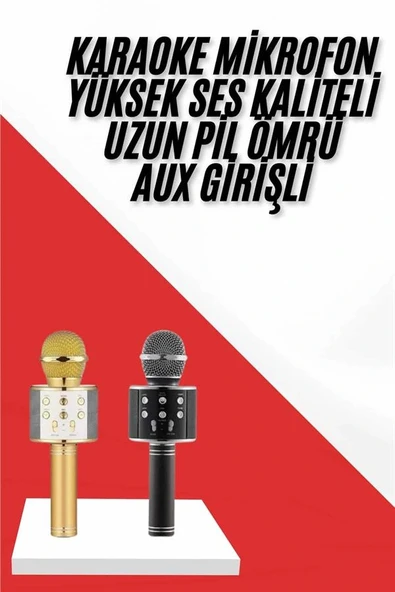 LitaeTrend Karaoke Mikrofon Dahili Hoparlörlü Sd-usb-aux Girişli Bluetooth Hoparlör - Resim 2