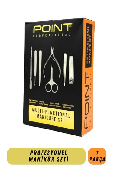 Point Profesyonel Çantalı 7 Parça Çok Amaçlı Manikür El Ayak Yüz Tırnak Bakım Seti ürün görseli