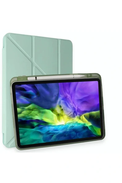 LitaeTrend iPad Air 4 10.9 Kılıf Kalemlikli Mars Tablet Kılıfı - Açık Yeşil ürün görseli 1