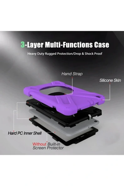 LitaeTrend Samsung Galaxy T290 Tab A 8 Kılıf Amazing Tablet Kapak - Mor - Resim 4