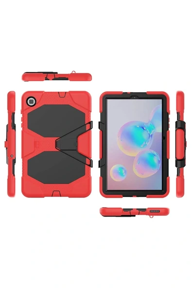 LitaeTrend Samsung Galaxy P610 Tab S6 Lite 10.4 Kılıf Griffin Tablet Kapak - Kırmızı - Resim 6