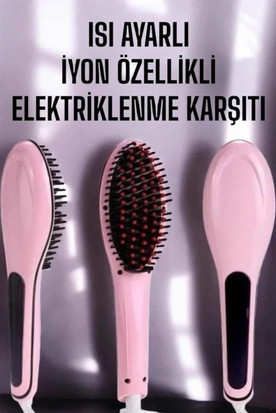 LitaeTrend Fön Tarağı Saç Düzleştirici Sıkı Dişli Isı Ayarlı Elektriklenme Karşıtı - Resim 5