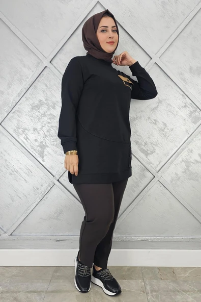 KADIN DÜĞME VE CEP GÖRÜNÜM DETAYLI TESETTÜR TUNİK - Resim 7