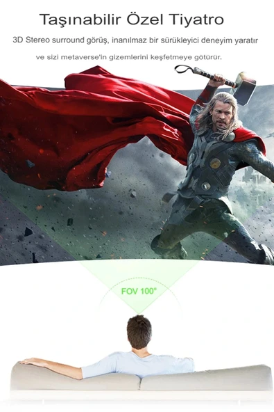 LitaeTrend Shinecon SC-G04EA 3D Sanal Gerçeklik Gözlüğü - Siyah - Resim 2