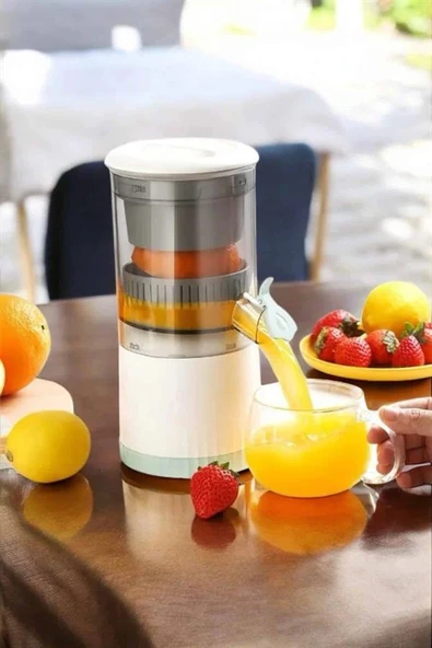 LitaeTrend Katı Meyve Sıkacağı Taşınabilir USB Şarjlı Pratik Paslanmaz Çelik Bıçaklı - Resim 3