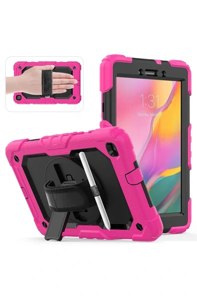 LitaeTrend Samsung Galaxy T290 Tab A 8 Kılıf Pars Tablet Kapak - Pembe - Resim 7