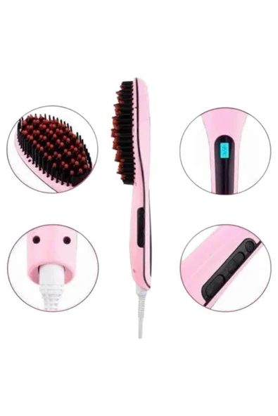 LitaeTrend Fön Etkili Saç Düzleştirici Tarak Yıpranma Karşıtı Döner Kablo Isı Ayarlı - Resim 3