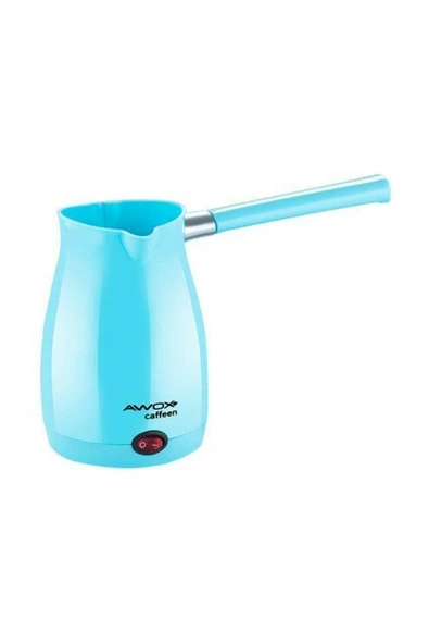 AW-OX CAFFEEN  MAVİ  ELEKTRİKLİ CEZVE  TÜRK KAHVESİ  MAKİNESİ  PLASTİK   ÇİFT AĞIZ   0.4LT - 5 FİNCAN   1000W-Findit ürün görseli 1