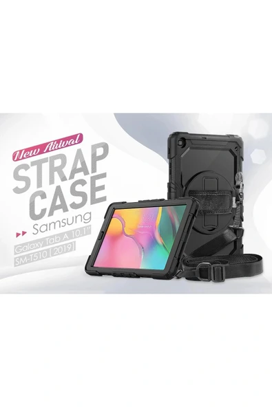 LitaeTrend Samsung Galaxy T510 Tab A 10.1 Kılıf Pars Tablet Kapak - Siyah - Resim 7