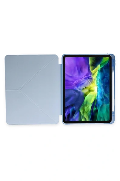 LitaeTrend iPad Pro 11 (2018) Kılıf Kalemlikli Mars Tablet Kılıfı - Mavi - Resim 4