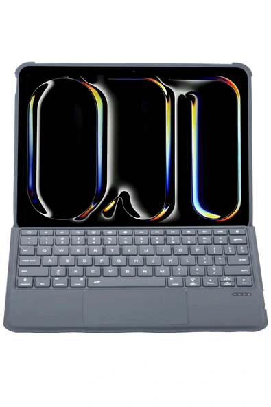 LitaeTrend T5504D iPad Pro 11 (2024) Kılıf Palermo Ledli Klavyeli Standlı Tablet Kılıfı - Siyah ürün görseli 1