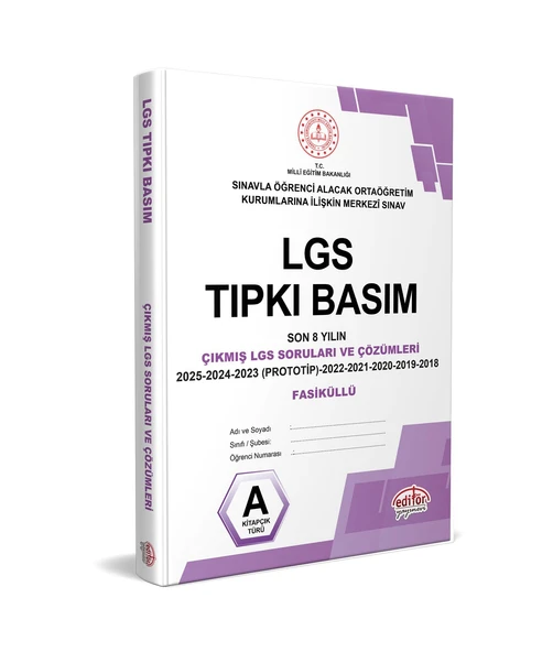 2025-2026 LGS Tıpkı Basım Son 8 Yılın Çıkmış Soruları ve Çözümleri + Matematik Soru Bankası Hediyeli - Resim 5