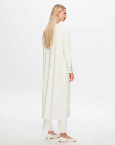 T24Y-9021 MISSDALIDA TEMİZ KESİM DÜZ RENK DÜĞMELİ HIRKA - Resim 9