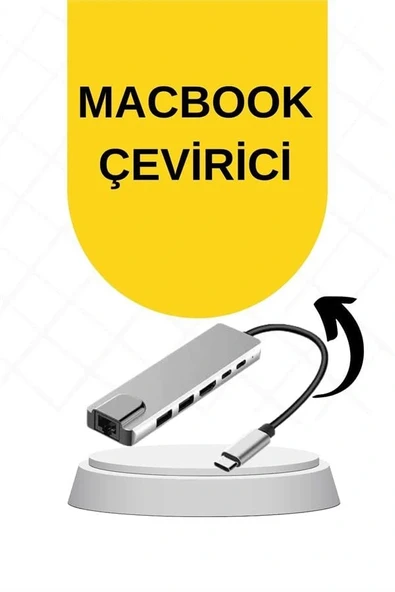 LitaeTrend Macbook Pro/air Uyumlu USB Type-C 8 In 1 Hub Dönüştürücü Çevirici Çoklayıcı USB Hdmı Micro Sd 8 Girişli - Resim 2