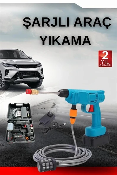LitaeTrend Şarjlı Oto Yıkama, Bahçe Sulama Tabancası Makinesi Yüksek Basınçlı - Resim 2