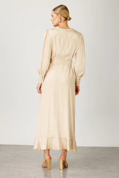 6572 MODAİLGİ JAKARLI KRUVAZE ELBİSE - Resim 5