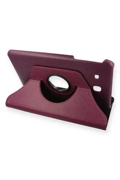 LitaeTrend Samsung Galaxy T560 Tab E 9.7 Kılıf 360 Tablet Deri Kılıf - Mürdüm ürün görseli 1