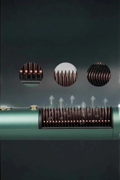 LitaeTrend Üflemeli Fön Tarak Düzleştirici Seramik Kaplama Elektriklenme Karşıtı - Resim 4