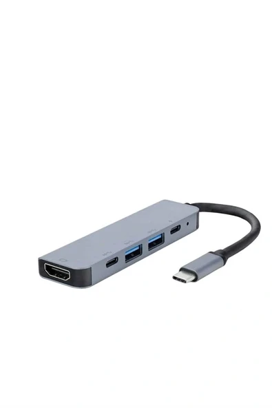 LitaeTrend Çevirici Dönüştürücü Adaptör Macbook 3 In 1 Type-C To Hdmı USB 3.0 - Resim 3