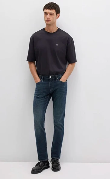 Mavi 0042289339 Jake Mavi Pro Koyu Puslu Comfort Jean Erkek Kot Pantolon - Resim 3