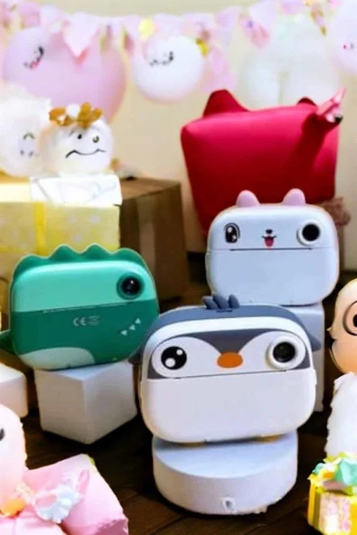 LitaeTrend Çocuk Fotoğraf Makinesi Dijital HD Video Rulo Kağıt Baskılı Yazıcı - Resim 4