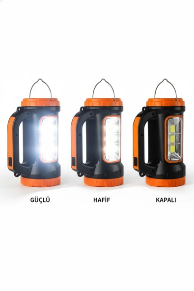 Volemi V-003 Güneş Enerjili Şarjlı Kamp Lambası (3 W + 15 W) Uzun Menzilli Acil Durum Feneri - Resim 5