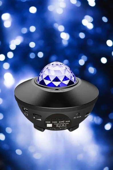 LitaeTrend Çocuklara Özel Şarjlı Bluetooth Hoparlör Parti Led Lambası Yıldızlı Projeksiyon - Resim 4