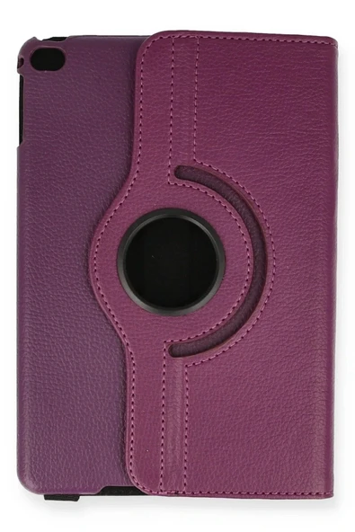 LitaeTrend iPad Mini 4 Kılıf 360 Tablet Deri Kılıf - Mürdüm - Resim 2