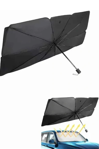LitaeTrend Güneş Önleyici Katlanabilir Oto Araba Güneşlik Şemsiye Tip Ön Cam ürün görseli 1