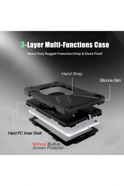 LitaeTrend Samsung Galaxy T290 Tab A 8 Kılıf Amazing Tablet Kapak - Siyah - Resim 4