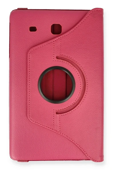 LitaeTrend Samsung Galaxy T560 Tab E 9.7 Kılıf 360 Tablet Deri Kılıf - Pembe - Resim 2