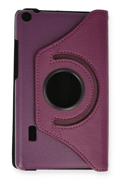 LitaeTrend Huawei MediaPad T3 7 Kılıf 360 Tablet Deri Kılıf - Mürdüm - Resim 2