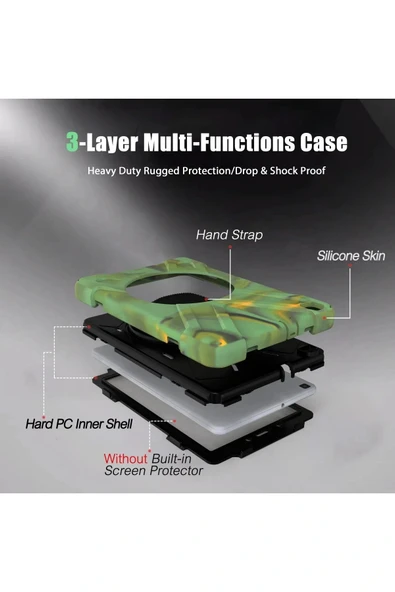 LitaeTrend Samsung Galaxy T290 Tab A 8 Kılıf Amazing Tablet Kapak - Kamuflaj - Resim 4