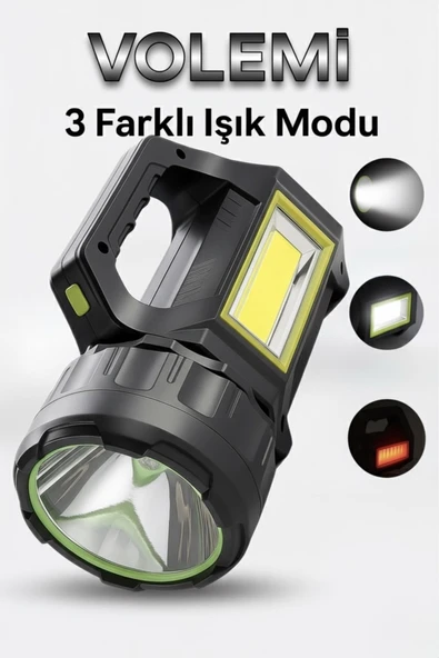 Volemi V-069 Uzun Menzilli Şarjlı Kamp Lambası El Feneri – Deprem, Acil Durum, Bahçe Ve Kamp Kullanımı - Resim 3