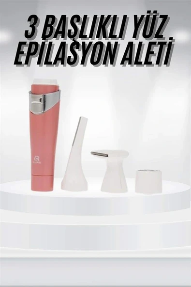 LitaeTrend 3 Başlıklı Yüz Kaş Epilasyon Aleti Değiştirilebilir Başlık Hassas Ciltlere Uygun - Resim 2