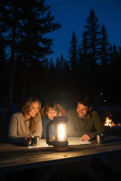 Volemi V-003 Güneş Enerjili Şarjlı Kamp Lambası (3 W + 15 W) Uzun Menzilli Acil Durum Feneri - Resim 4