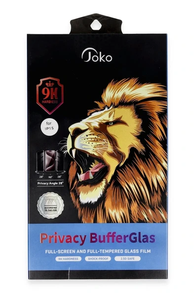 LitaeTrend iPhone 15 Buffer Hayalet Cam Ekran Koruyucu - Siyah ürün görseli 1