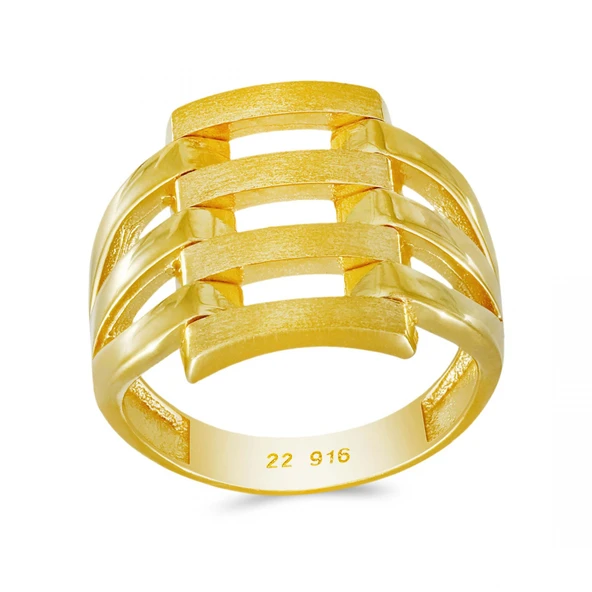 22 Ayar Altın Kaburga Yüzük T076630 ürün görseli 1