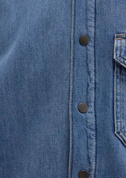 Mavi 0211186 Jeremy Classic Denim Süni Kürklü Indigo Mavisi Erkek Kot Ceket - Resim 9