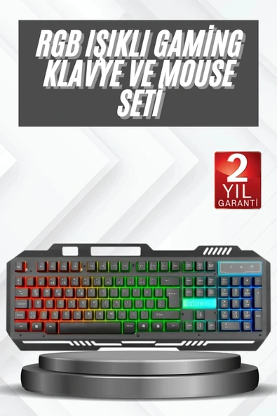 LitaeTrend Işıklı Oyuncu Q Klavye Mouse Seti Siyah Gaming Oyuncu Klavye ürün görseli 1