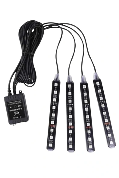LitaeTrend RGB Işıklı Araç İçi Aydınlatma Kumandalı 12'li Led Işık Renk Değiştirebilen - Resim 5