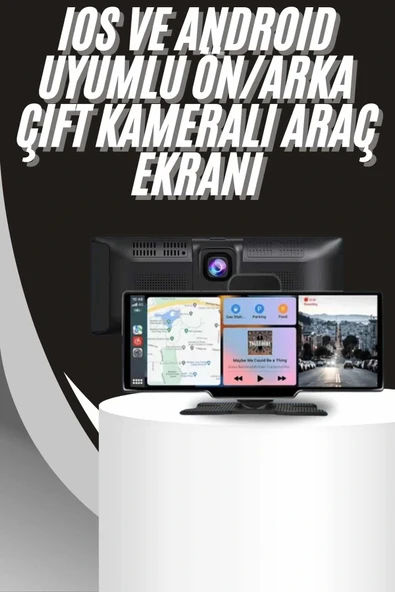 LitaeTrend 4K 10.2 İnç Çift Kameralı Araç Multimedya Ekranı CarPlay Kablosuz Tüm Cihazlara Uyumlu ürün görseli 1