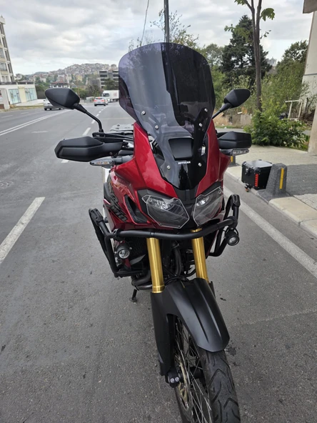 MOTOCAM Honda Afrika Twin CRF 1000 Ön Cam 2016-2020 Model 55cm Siyah Renkli 4mm UZUN CAM - Resim 2