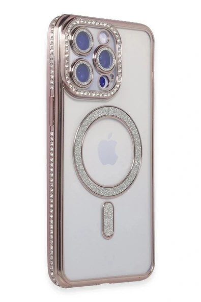 LitaeTrend iPhone 15 Pro Kılıf Joke Simli Magneticsafe Kılıf - Pembe ürün görseli 1