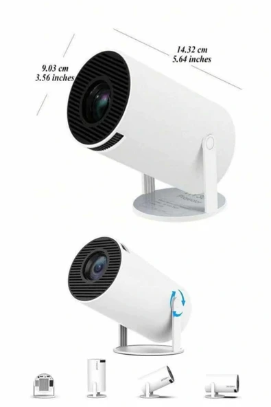 LitaeTrend Ayaklı Projeksiyon Taşınabilir Mini Projektör Sinema Projektörü Android - Resim 2