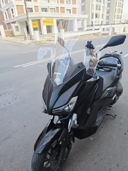 MOTOCAM Yamaha Xmax 250 Siperlik Ön Cam 2014-2017 Model 59cm Füme Renkli 4mm ELCİKLİ - Resim 3