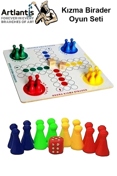 Kızma Birader Ahşap Tablalı 1 Paket Kızma Birader Eğlenceli Çocuk Aile Oyunu Çocuk Kutu Oyunu - Resim 3